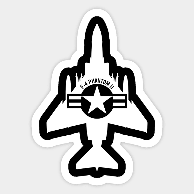 F-4 Phantom II Military Fighter Jet Airplane Sticker by hobrath